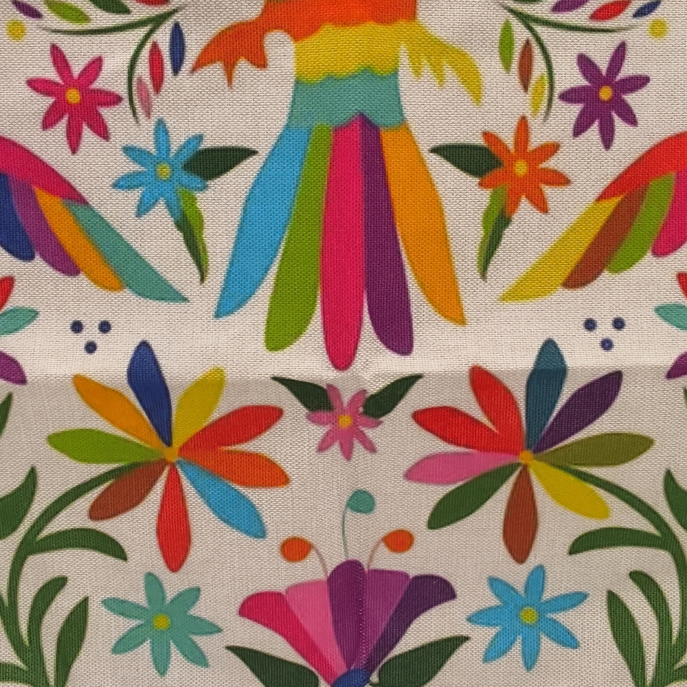 Handcrafted Linen Apron with Authentic Mexican Otomí Bird Design - Picture 6 of 8